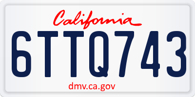 CA license plate 6TTQ743