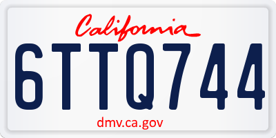 CA license plate 6TTQ744