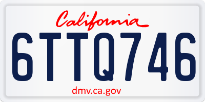 CA license plate 6TTQ746