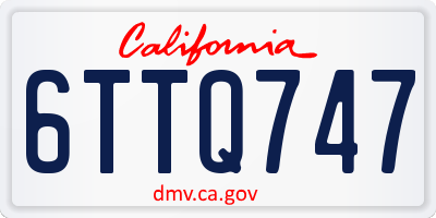 CA license plate 6TTQ747