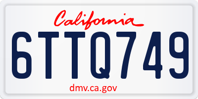 CA license plate 6TTQ749