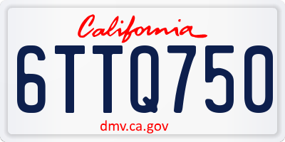 CA license plate 6TTQ750