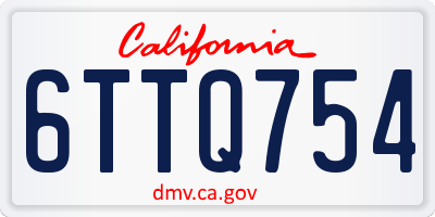 CA license plate 6TTQ754