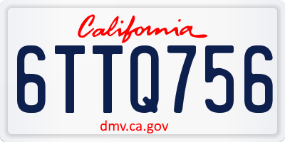 CA license plate 6TTQ756