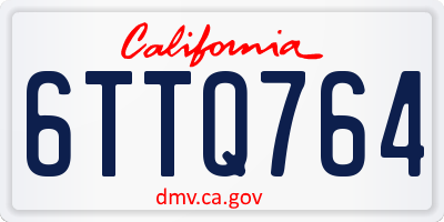 CA license plate 6TTQ764
