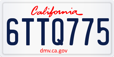 CA license plate 6TTQ775