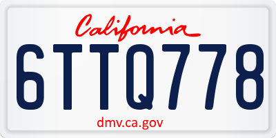 CA license plate 6TTQ778
