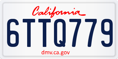 CA license plate 6TTQ779