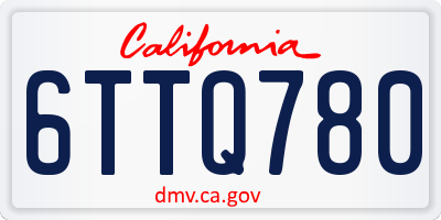 CA license plate 6TTQ780