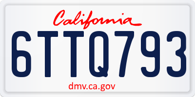 CA license plate 6TTQ793