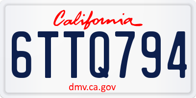 CA license plate 6TTQ794