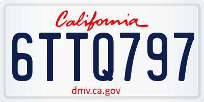 CA license plate 6TTQ797