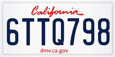 CA license plate 6TTQ798