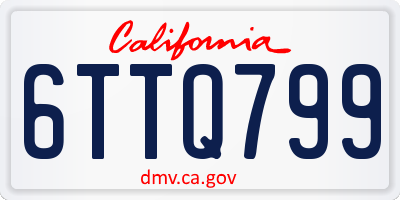 CA license plate 6TTQ799