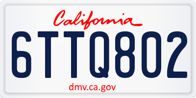 CA license plate 6TTQ802