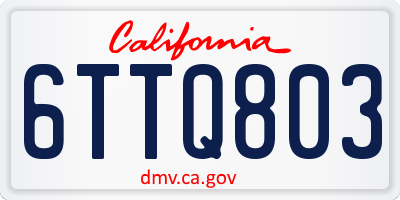 CA license plate 6TTQ803