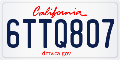 CA license plate 6TTQ807