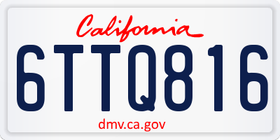CA license plate 6TTQ816