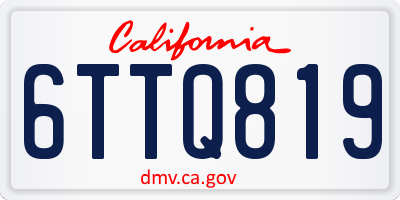 CA license plate 6TTQ819