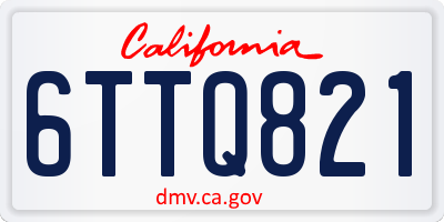 CA license plate 6TTQ821