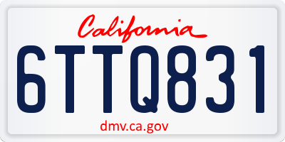CA license plate 6TTQ831