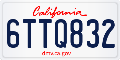CA license plate 6TTQ832