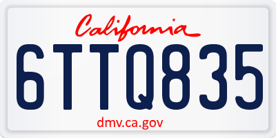 CA license plate 6TTQ835