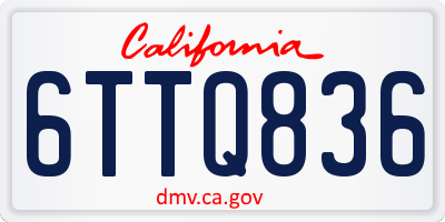 CA license plate 6TTQ836