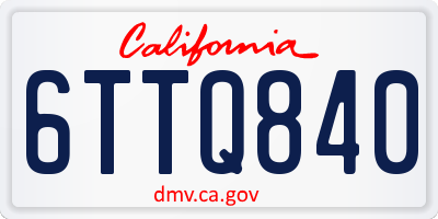 CA license plate 6TTQ840