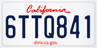CA license plate 6TTQ841