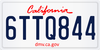 CA license plate 6TTQ844