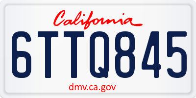 CA license plate 6TTQ845