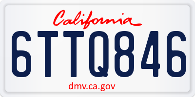 CA license plate 6TTQ846