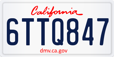 CA license plate 6TTQ847