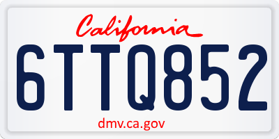 CA license plate 6TTQ852