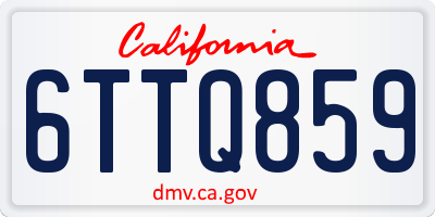 CA license plate 6TTQ859