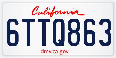 CA license plate 6TTQ863