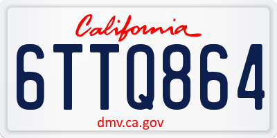 CA license plate 6TTQ864