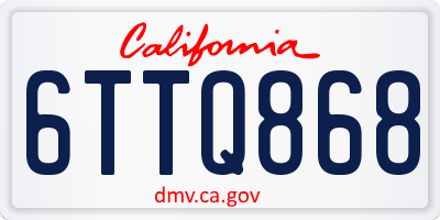 CA license plate 6TTQ868