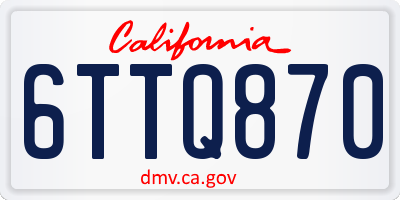 CA license plate 6TTQ870