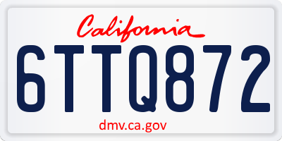 CA license plate 6TTQ872