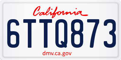 CA license plate 6TTQ873