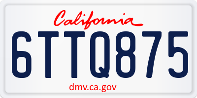 CA license plate 6TTQ875