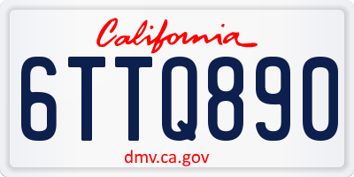 CA license plate 6TTQ890