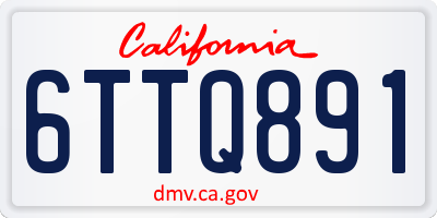 CA license plate 6TTQ891