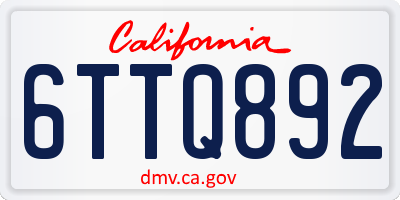CA license plate 6TTQ892