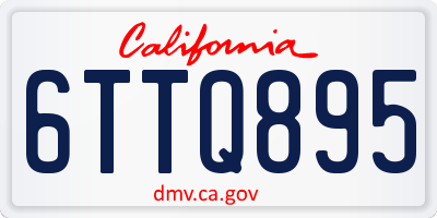 CA license plate 6TTQ895