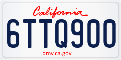 CA license plate 6TTQ900