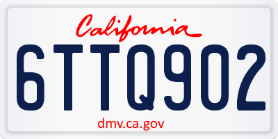 CA license plate 6TTQ902