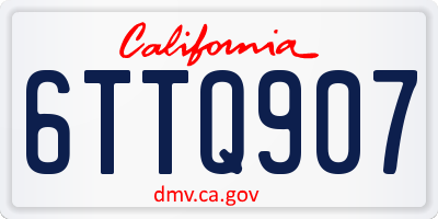 CA license plate 6TTQ907